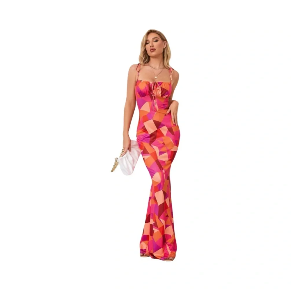 Prism Heat Cut-Out Maxi | Size M | Boho Glam Statement Dress - Picture 9 of 10